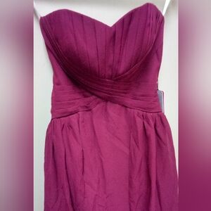 🍀Elegant Strapless Burgundy Dress By jj's House